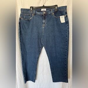 Levi’s Denizen Boyfriend Jeans Raw Hem Stretch Denim Size 16 W33